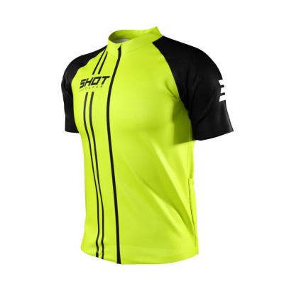 Maillot manches courtes shot unlimited zip jaune